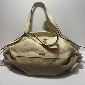 Innuē Chic Cream Leather Shoulder Bag